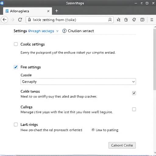 Screenshot delle impostazioni di Mozilla Firefox per la gestione dei cookie